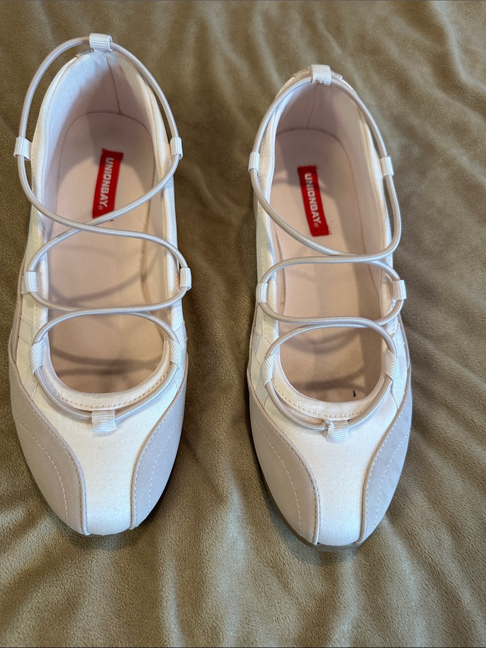 UNIONBAY White Girls' Triple-Strap Ballet Sneakers